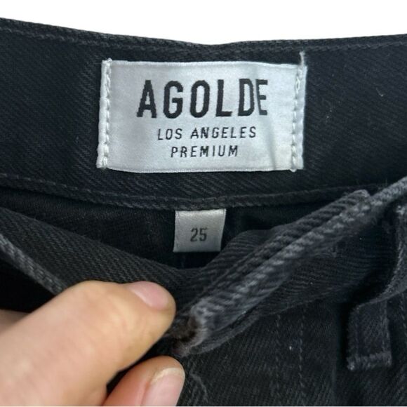 Agolde Parker Vintage Cut Off Shorts in Theme Black, Size 25 - Picture 9 of 12